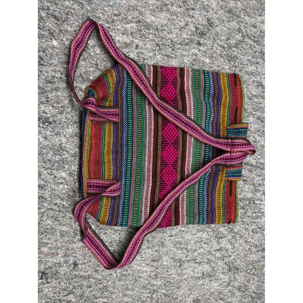 Artesanias MR Pinzon Woven Mexican‎ Backpack Multi Color Striped Boho Bag Emisa